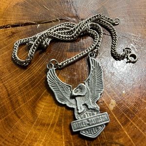 Necklace American Eagle biker Moto style unisex USA says Harley Davidson